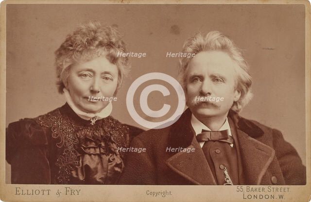 Edvard and Nina Grieg, c.1900. Creator: Fotoatelier Elliott & Fry, London  .