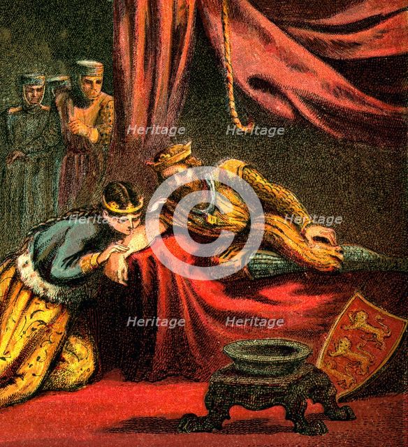 Edward of Woodstock, Prince of Wales, with his wife, Joan, Princess of Wales, c1850. Artist: Unknown
