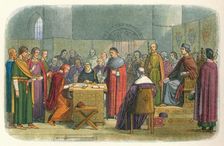 Edward acknowledged as suzerain of Scotland 1290 (1864). Artist: James William Edmund Doyle