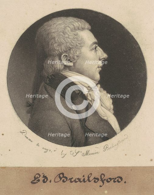 Edward Brailsford, 1798. Creator: Charles Balthazar Julien Févret de Saint-Mémin.