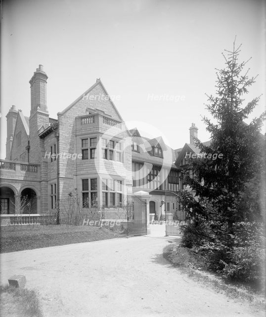 Edward C. Walker residence, entrance to court, Walkerville, Ont., between 1906 and 1915. Creator: William H. Jackson.