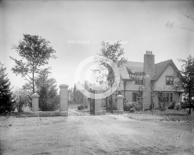 Edward C. Walker residence, gate & lodge, Walkerville, Ont., between 1906 and 1915. Creator: Unknown.