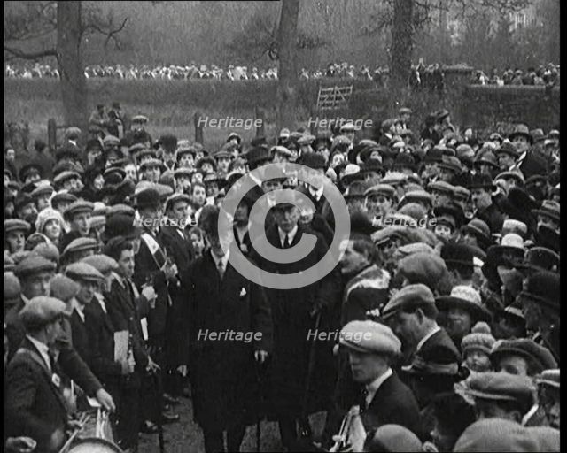 Edward Carson, Baron Carson, an Irish Unionist Politician, Walking Through a Crowd, 1921. Creator: British Pathe Ltd.