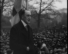 Edward Carson, Baron Carson, an Irish Unionist Politician, Speaking to a Crowd, 1921. Creator: British Pathe Ltd