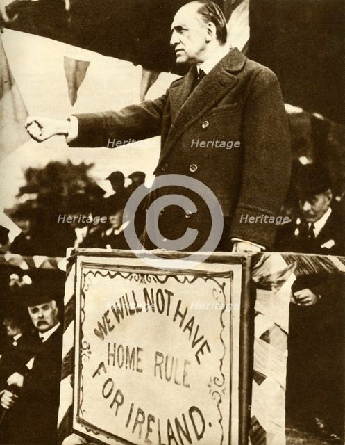 Edward Carson making a speech, 1912, (1935). Creator: Unknown.