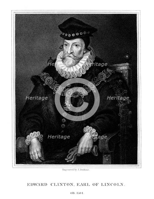 Edward Clinton, 1st Earl of Lincoln, English admiral, (1824).Artist: J Jenkins