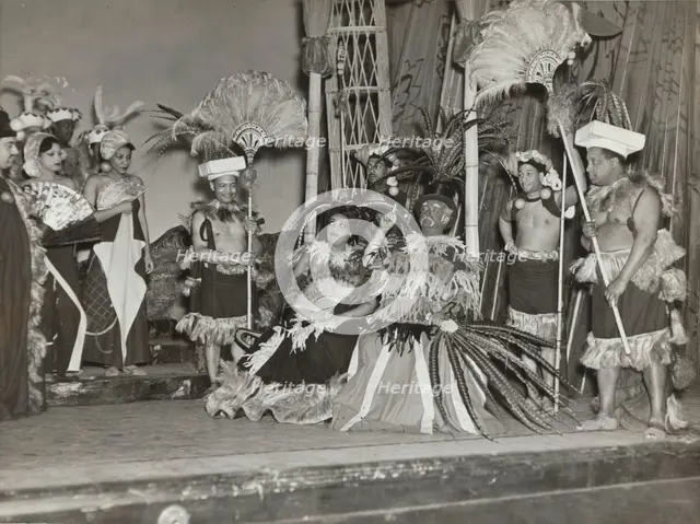 Edward Fraction as the Mikado and Mabel Walker as Katisha, 1938. Creator: Unknown.