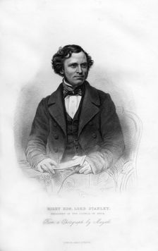 Edward Henry Stanley, 15th Earl of Derby, (1826-1893), British statesman, 19th century.Artist: WJ Edwards