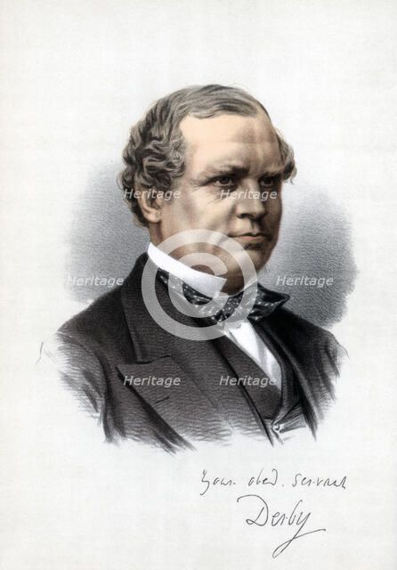 Edward Henry Stanley, 15th Earl of Derby, Prime Minister of the United Kingdom, c1890.Artist: Cassell, Petter & Galpin