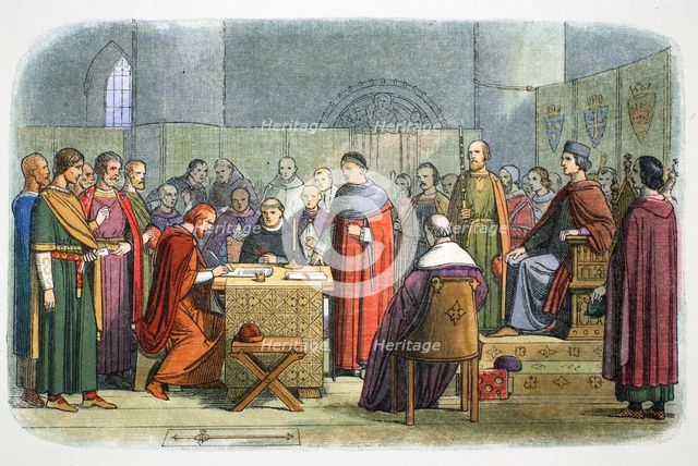 Edward I of England acknowledged as suzerain of Scotland, 1290 (1864). Creator: James William Edmund Doyle.