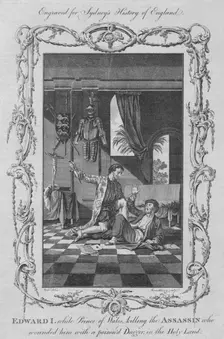 Edward I. while Prince of Wales, killing the Assassin who wounded him with a poison'd Dagger in the Creator: Rennoldson