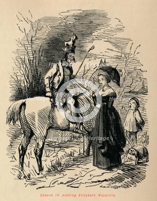 'Edward IV, meeting Elizabeth Woodville', c1860, (c1860).  Creator: John Leech.