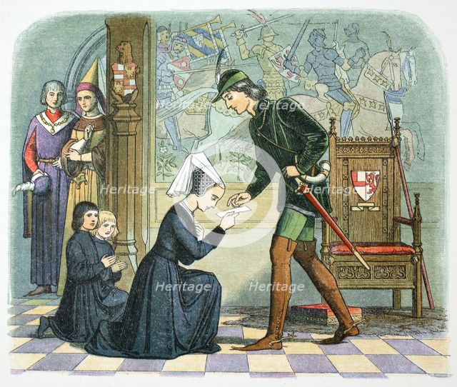 Edward IV of England and Lady Elizabeth Grey, 1464 (1864). Creator: James William Edmund Doyle.