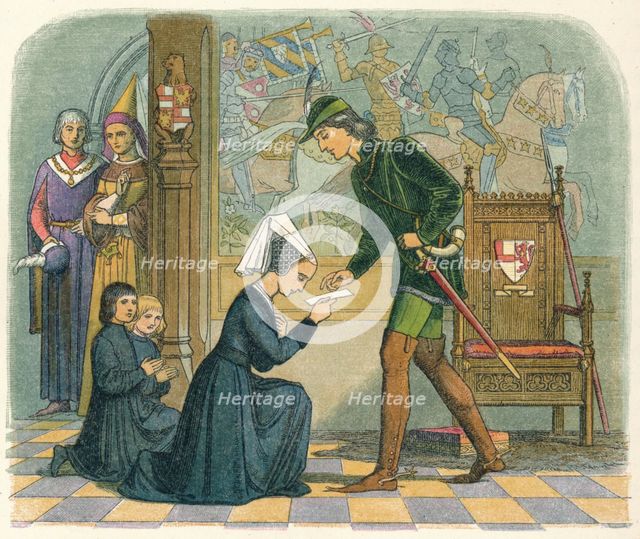 'Edward IV and Lady Elizabeth Grey', 1464 (1864). Creator: James William Edmund Doyle.
