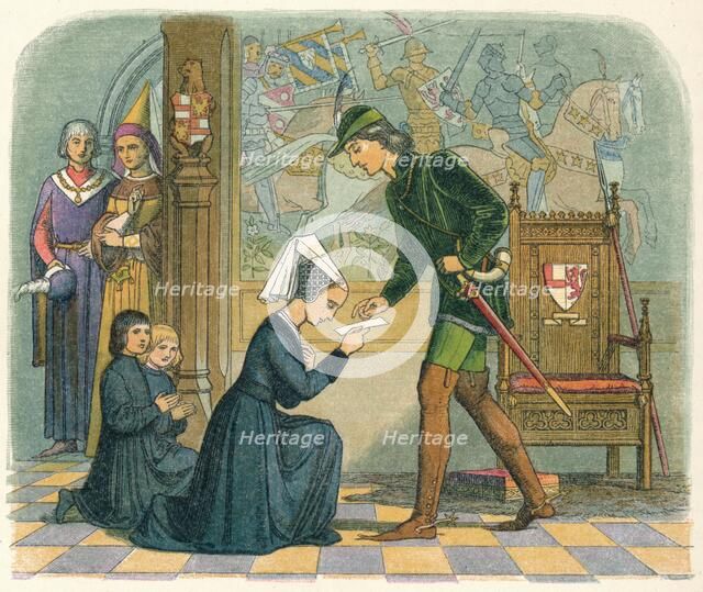 'Edward IV and Lady Elizabeth Grey', 1464 (1864). Creator: James William Edmund Doyle.