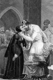 Edward IV receiving the widows contribution, 15th century (19th century).Artist: Mackenzie