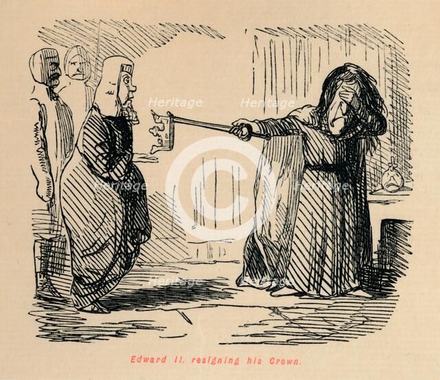 'Edward II. resigning his Crown', c1860, (c1860). Artist: John Leech.