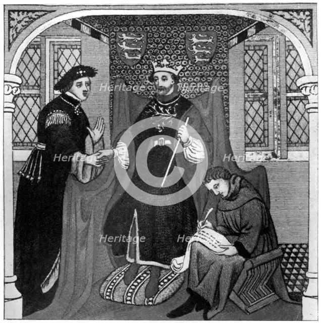 Edward III and the Earl of Flanders, 14th century, (1910). Artist: Unknown