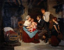 Edward Jenner vaccinating a boy, 1884. Creator: Eugène-Ernest Hillemacher