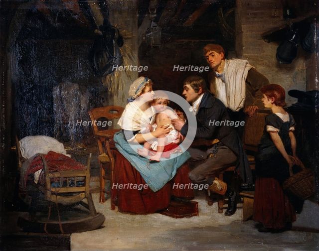 Edward Jenner vaccinating a boy, 1884. Creator: Eugène-Ernest Hillemacher.