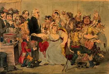 Edward Jenner vaccinating patients in the Smallpox and Inoculation Hospital at St Pancras... Creator: James Gillray