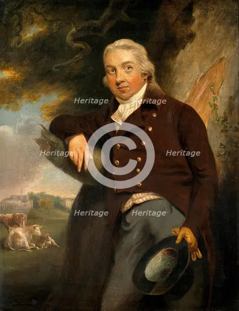 Edward Jenner, with a view of Berkeley, Glos, between 1769 and 1812. Creator: John Raphael Smith.