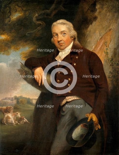 Edward Jenner, with a view of Berkeley, Glos, between 1769 and 1812. Creator: John Raphael Smith.
