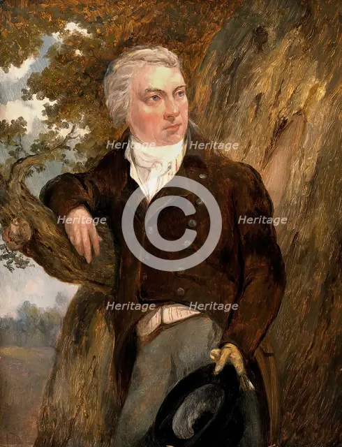 Edward Jenner, with a view of Berkeley, Glos. Creator: John Raphael Smith.