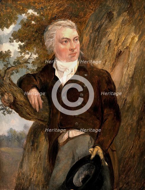 Edward Jenner, with a view of Berkeley, Glos. Creator: John Raphael Smith.