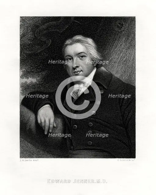 Edward Jenner, English country doctor, 19th century.Artist: E Scriven