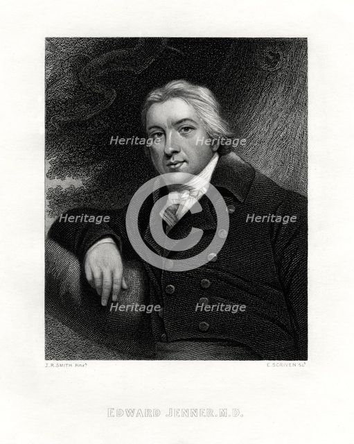 Edward Jenner, English country doctor, 19th century.Artist: E Scriven