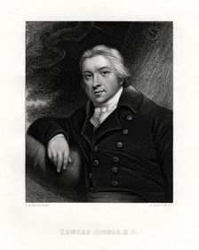 Edward Jenner, English country doctor, 19th century.Artist: E Scriven