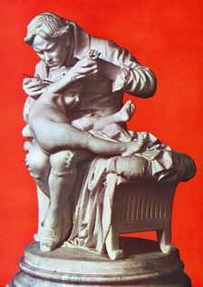 Edward Jenner, English physician, vaccinating his son, c1796 (c1900). Creator: Giulio Monteverde