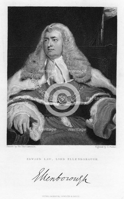 Edward Law, Lord Ellenborough, 19th century.Artist: G Parker