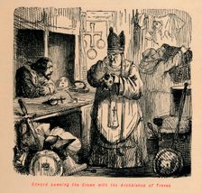 Edward pawning the Crown with the Archbishop of Treves c1860, (c1860). Artist: John Leech