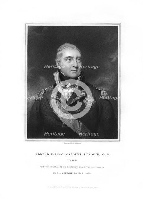 Edward Pellew, 1st Viscount Exmouth, British naval officer, (1834).Artist: H Robinson