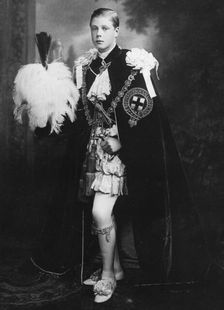 Edward, Prince of Wales wearing robes of the Order of the Garter, 1911