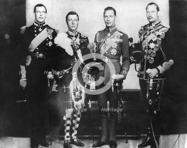 Edward, Prince of Wales with his brothers, 1933.  Creator: Unknown.