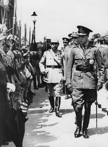 Edward, Prince of Wales inspecting French troops in France, World War I, 1914-1918