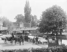 Edward, Prince of Wales sitting on the Arethusa, Goring, Oxfordshire, c1860-c1922. Artist: Henry Taunt
