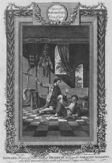 Edward, Prince of Wales, Son of Henry III, killing the Saracen Assassin c1787