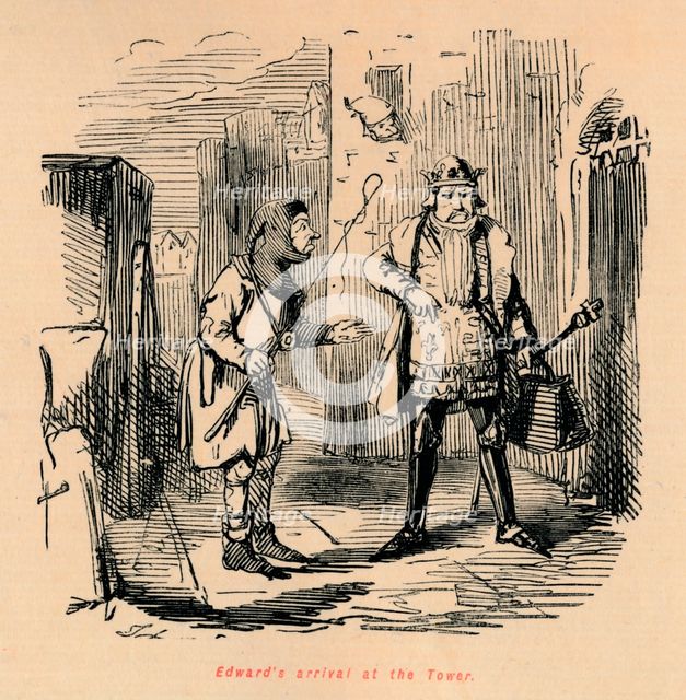 'Edward's arrival at the Tower', c1860, (c1860). Artist: John Leech.
