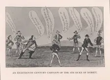 Edward Sackville (1591-1652), 4th Duke of Dorset, playing cricket, 18th century (1912)