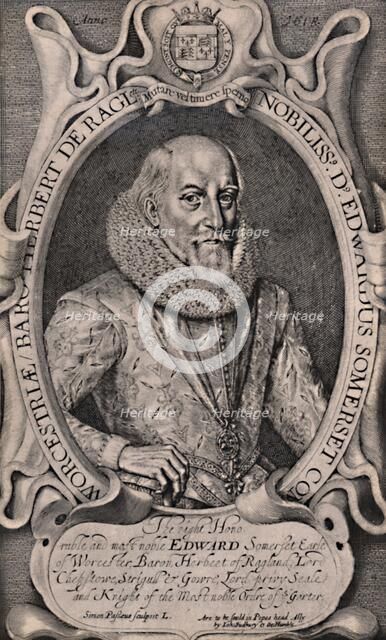 Edward Somerset, 4th Earl of Worcester, English courtier, c1618 (1894). Artist: Simon de Passe.