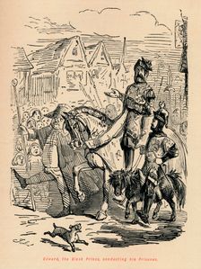 Edward the Black Prince, conducting his Prisoner c1860, (c1860). Artist: John Leech
