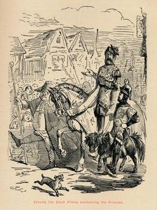 Edward the Black Prince, conducting his Prisoner c1860, (c1860). Artist: John Leech