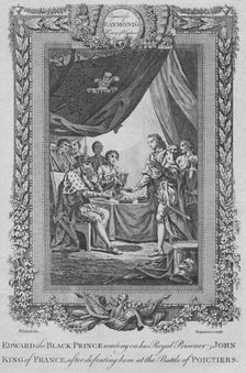 Edward the Black Prince waiting on his Royal Prisoner John, King of France c1787
