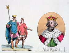 Edward the Confessor and Alfred the Great, English kings, 19th century. Creator: Unknown