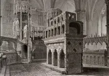 Edward the Confessor's mausoleum, in the king's chapel, Westminster Abbey, London, c1818. Artist: John Le Keux