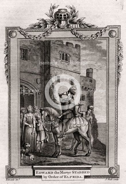 'Edward the Martyr Stabbed by Order of Elfrida', 978 AD, (1776). Artist: J Hall